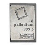 1g Valcambi Suisse Palladium .9995 Fine Bar