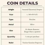 Ancient Sassanid Silver Drachm Coin with Certificate