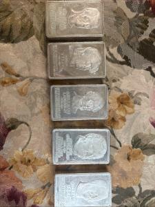 10 Ounce Franklin Mint Silver Bar Set