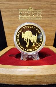 2003 2 oz Perth Mint Gold Nugget Coin