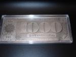 1890 $1000 Silver Bill 4 Oz Fine Silver