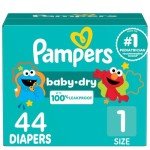 Pampers Baby Dry Diapers Size 1, 44 Count