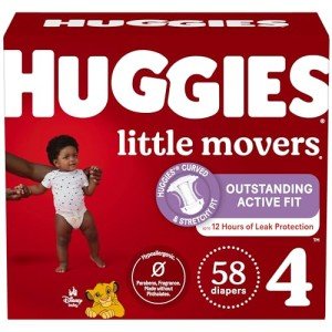 Huggies Little Movers Size 4 Diapers 58 Count
