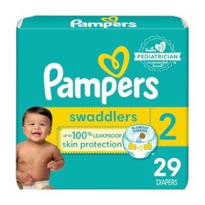 Pampers Swaddlers Size 2 Baby Diapers, 29 Count