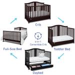 Convertible 4-in-1 Baby-to-Toddler Bed with Drawer