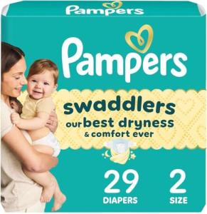 Pampers Swaddlers Size 2 Baby Diapers, 29 Count