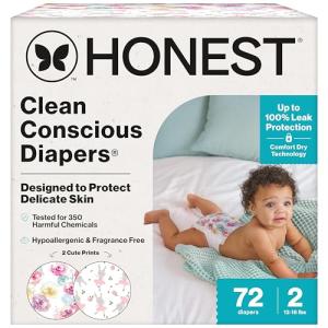 Honest Company Plant-Based Diapers, Size 2 (72 Count)