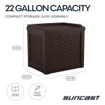 Suncast 22 Gallon Resin Storage Seat, Java Color