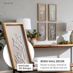 Floral 3D Wall Art Set of 4 for Home