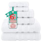 Luxury 6-Piece Cotton Towel Set in White