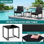 3-Piece Outdoor Rattan Bistro Furniture Set