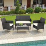 4-Piece Outdoor Rattan Patio Furniture Set