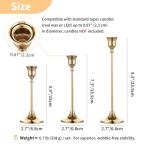 Set of 3 Vintage Brass Candle Holders