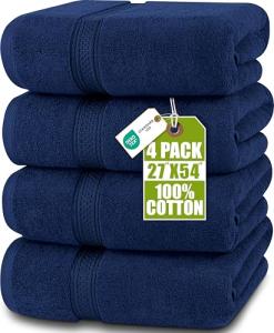 Navy Premium 4-Pack Quick Dry Bath Towels