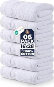 Premium Ultra Soft White Hand Towels, 6-Pack