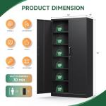 Letaya Tall Metal Storage Cabinet with Lock - Black