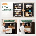 Letaya Tall Metal Storage Cabinet with Lock - Black