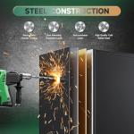 Letaya Tall Metal Storage Cabinet with Lock - Black