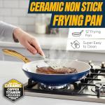 Gotham Steel Ceramic 12 Pc Cookware Set - Cream Navy