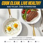 Gotham Steel Ceramic 12 Pc Cookware Set - Cream Navy