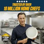 Gotham Steel Ceramic 12 Pc Cookware Set - Cream Navy