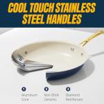 Gotham Steel Ceramic 12 Pc Cookware Set - Cream Navy