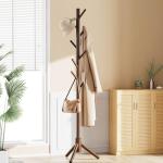 Pipishell Wooden Coat Rack with 8 Hooks