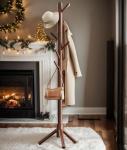 Pipishell Wooden Coat Rack with 8 Hooks