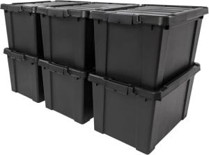 20 Gallon Lockable Storage Bins - 6 Pack