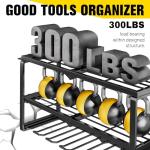 Heavy-Duty Wall-Mount Tool Organizer with Drill Holders