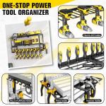 Heavy-Duty Wall-Mount Tool Organizer with Drill Holders