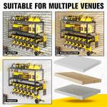 Heavy-Duty Wall-Mount Tool Organizer with Drill Holders