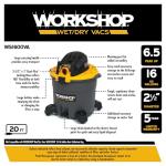 Heavy-Duty 16-Gallon Wet/Dry Vacuum Cleaner