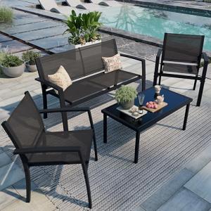 Shintenchi 4-Piece All-Weather Patio Furniture Set