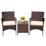 Devoko 3-Piece Rattan Patio Furniture Set