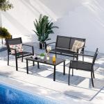 Shintenchi 4-Piece All-Weather Patio Furniture Set