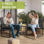 3-Piece Wicker Bistro Patio Set with Table