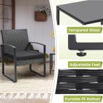 3-Piece Wicker Bistro Patio Set with Table