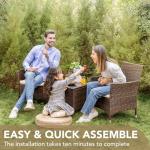 Devoko 3-Piece Rattan Patio Furniture Set