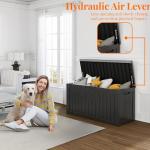 90 Gallon Lockable Outdoor Storage Box - Black