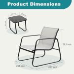 DUMOS 3-Piece Gray Patio Furniture Set