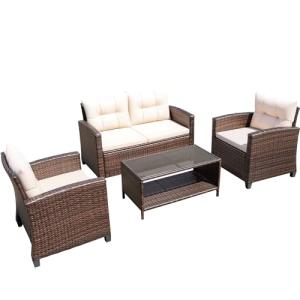 Devoko 4-Piece Outdoor Patio Furniture Set