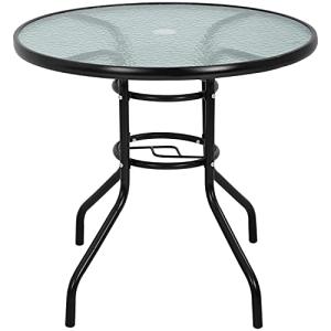 32in Round Patio Dining Table with Umbrella Hole