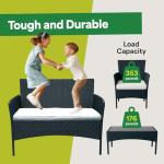 Outdoor 4-Piece Rattan Patio Furniture Set