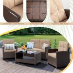 4-Piece Outdoor Rattan Patio Furniture Set