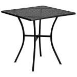 Modern 28" Steel Patio Table with Flower Design