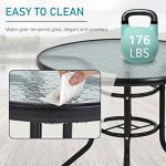 32in Round Patio Dining Table with Umbrella Hole