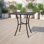 Modern 28" Steel Patio Table with Flower Design