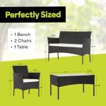 Outdoor 4-Piece Rattan Patio Furniture Set