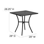 Modern 28" Steel Patio Table with Flower Design